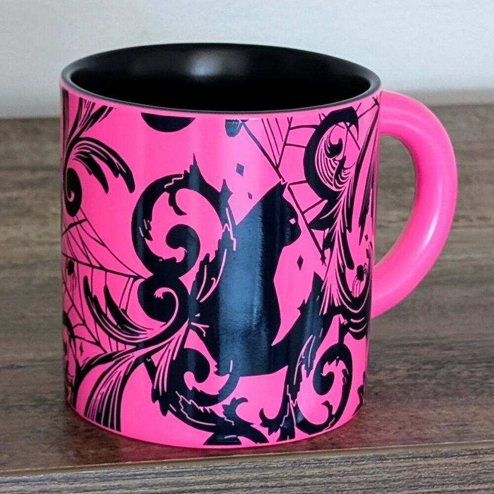 Starbucks 2021 Halloween Neon Pink Black Cat Ceramic Mug NWT-LAST ONE!